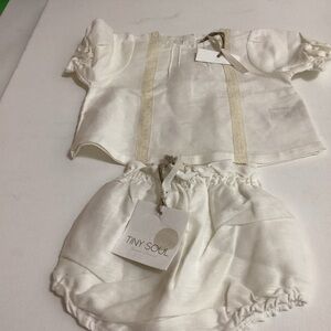 Cream Kids Matching Set